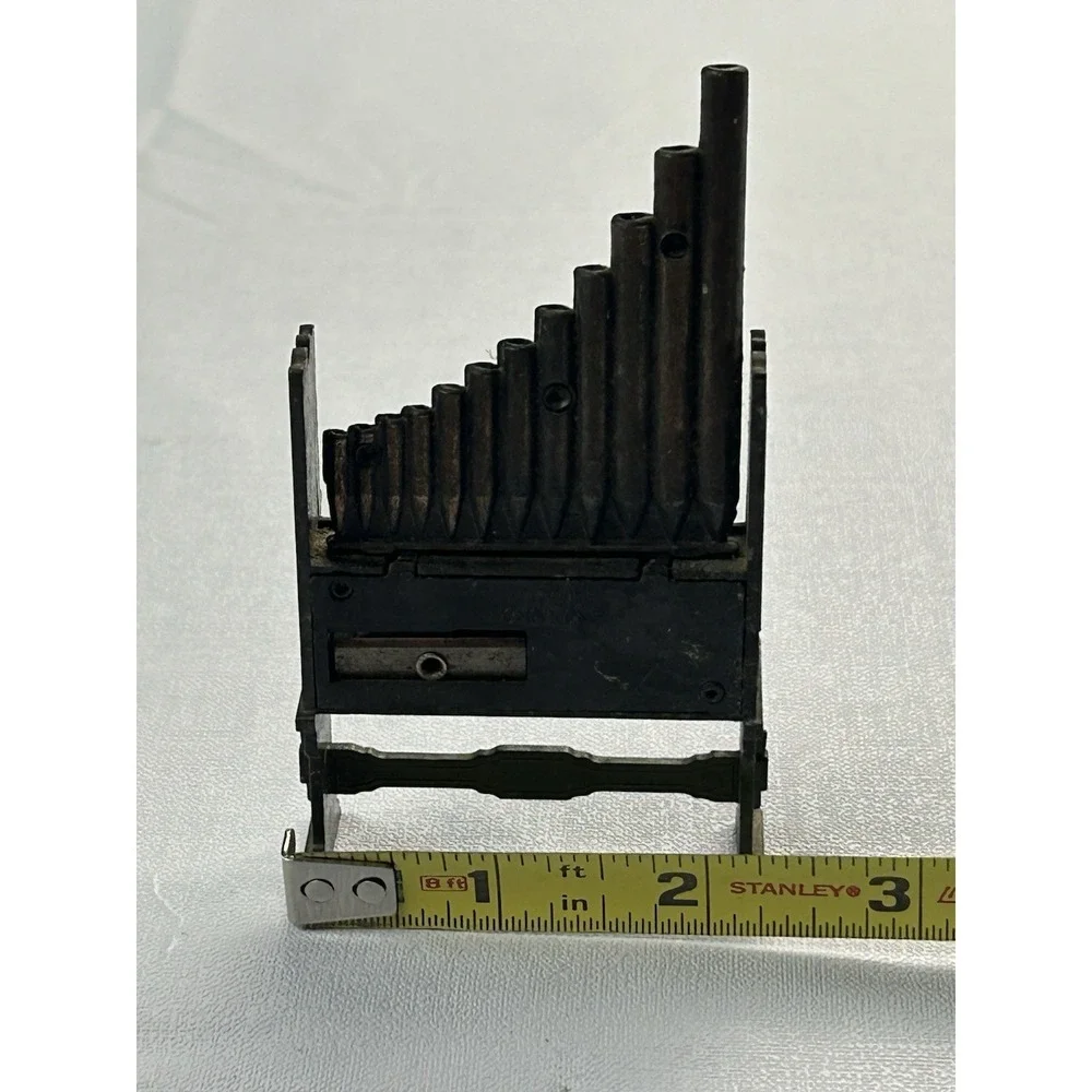 Vintage Mini Pipe Organ Music Box Metal Pan Flute‎ Hong Kong Mechanical